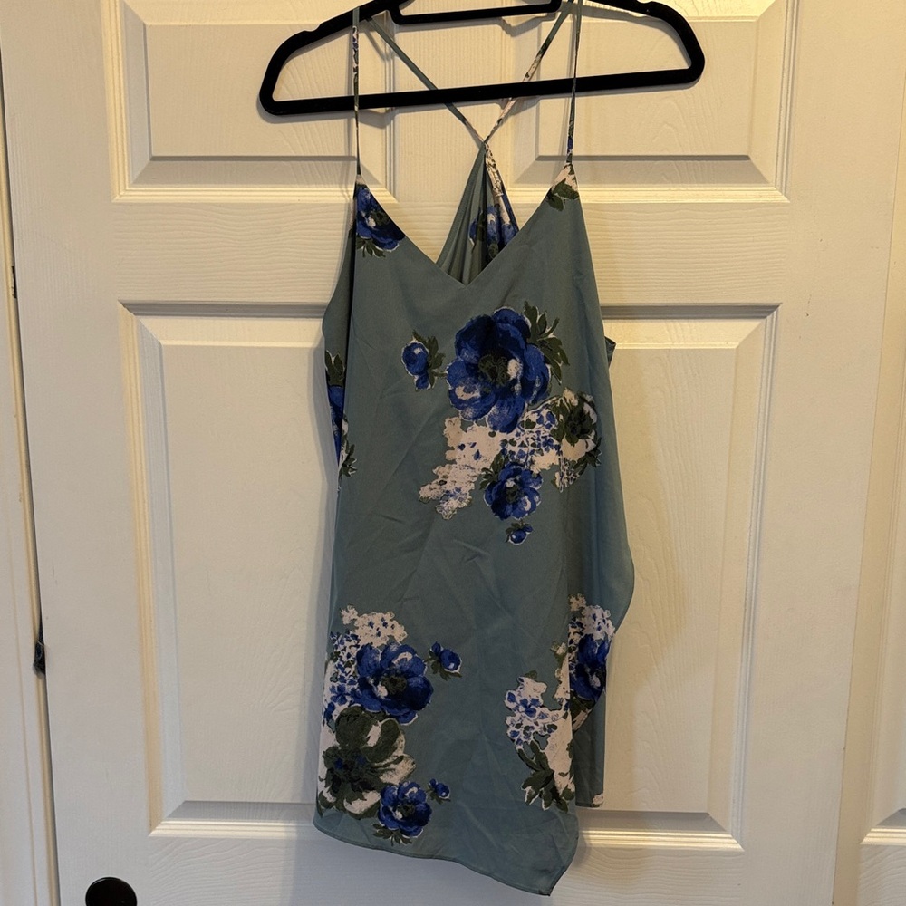 free people Floral Blue and Green slip dress